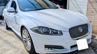 【ジャガーXF 天井張替え】垂れ・剥がれを新品同様に修復|福岡の内装専門店